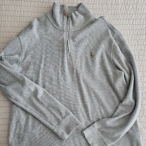 Polo by Ralph Lauren Light Gray Zip-Up Sweater